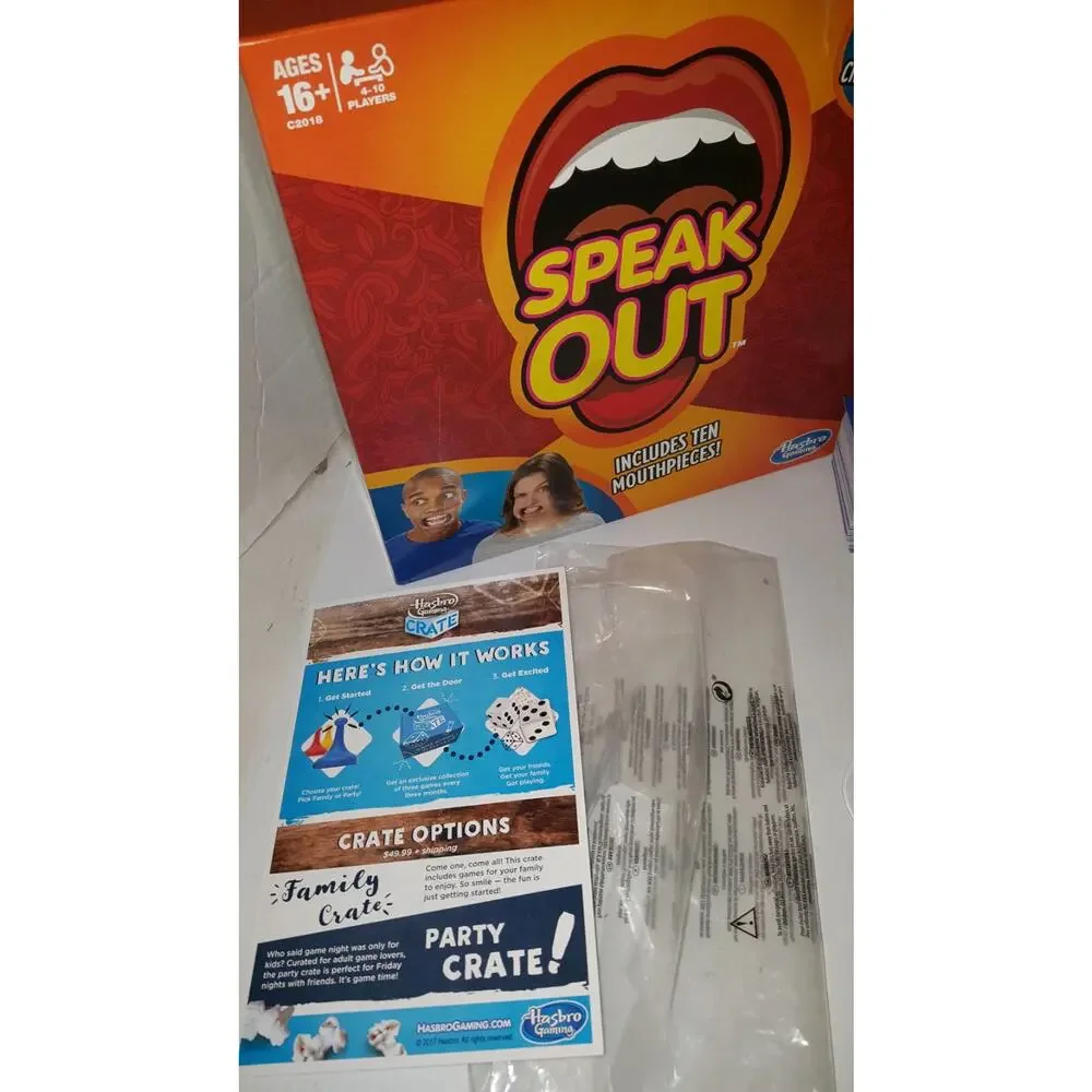 Speak Out Board Party Board Game Funny Mouthpiece Family Never Played